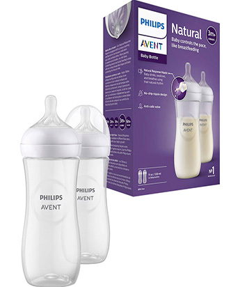 شیشه شیر نچرال 330 میل 4 قطره 3+ماه اونت Avent